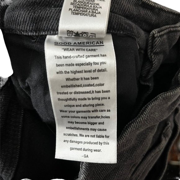 Good American Good Curve Skinny Jeans Raw Edge Black074 Womens Size 2 US 26 - Picture 14 of 14